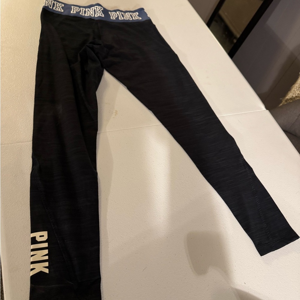 PINK Victoria's Secret Black Leggings with Elastic Waistband